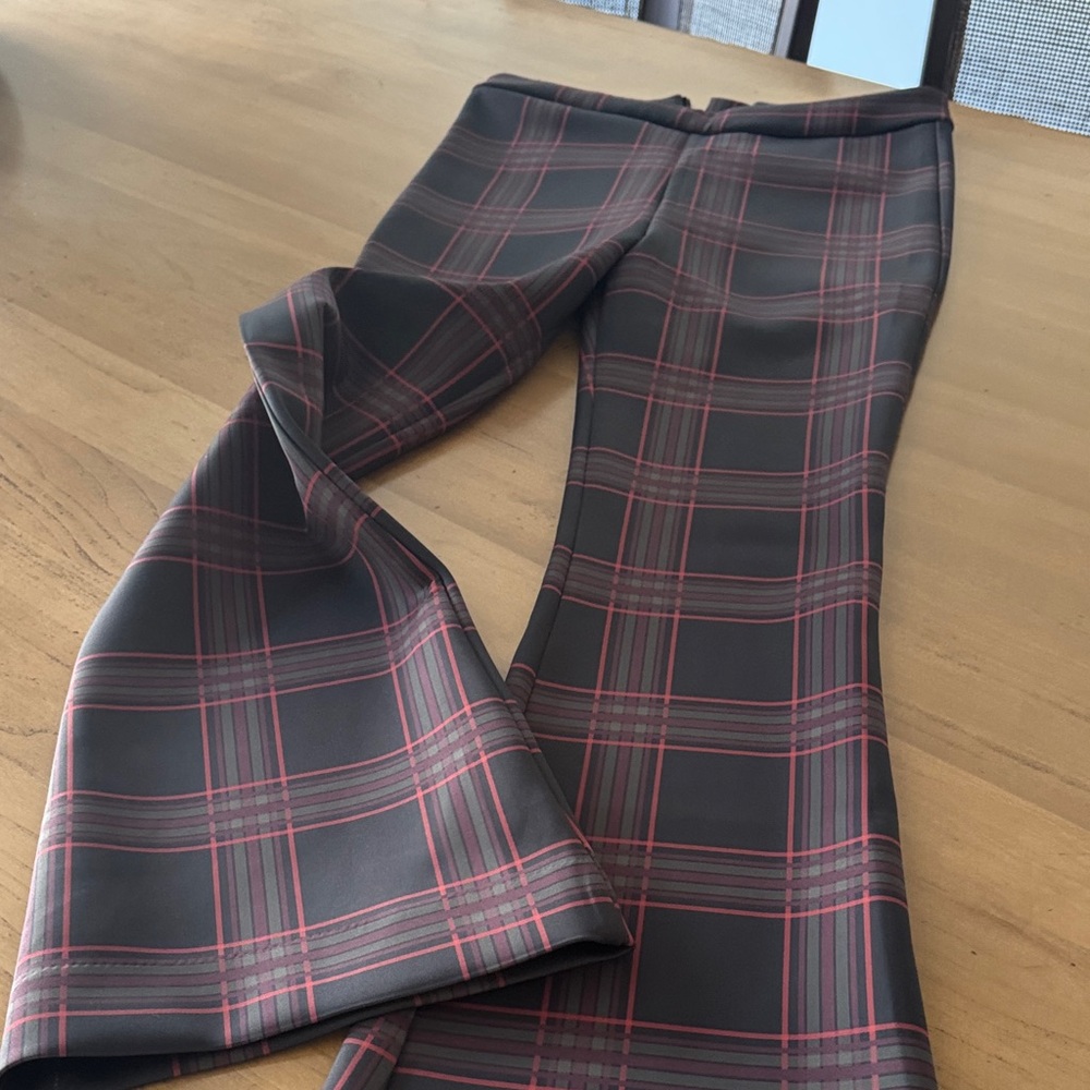 Cynthia Rowley Black and Red Plaid Pants